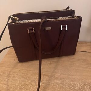 Kate Spade Deep Purple Leather Tote Bag